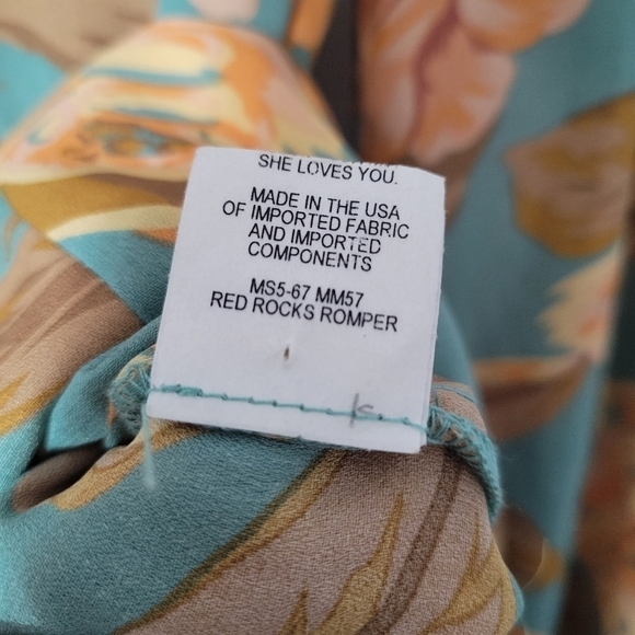 Show Me Your Mumu Floral Red Rocks Romper in Magnolia Print - Picture 11 of 12